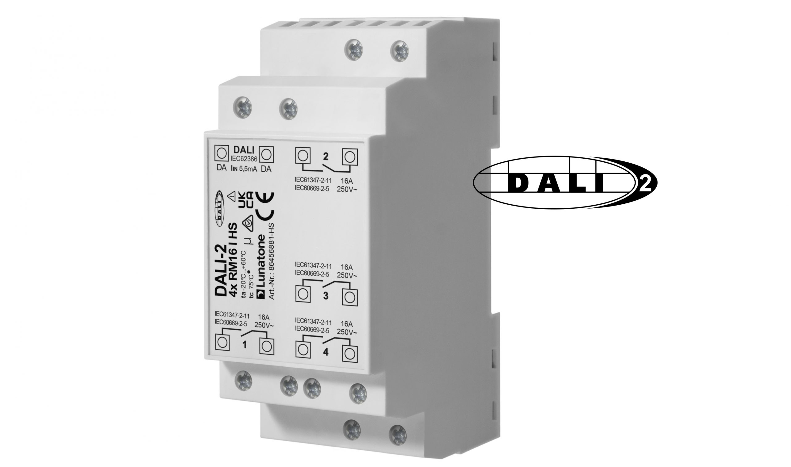 lunatone-dali-2-4xrm16-i-hs-relaismodul-4-kanal-hutschiene image 1