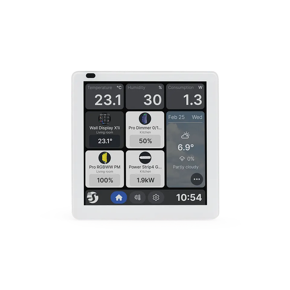 shelly-wall-display-x1i-touchscreen-silber-mit-lichtsteuerung image 1