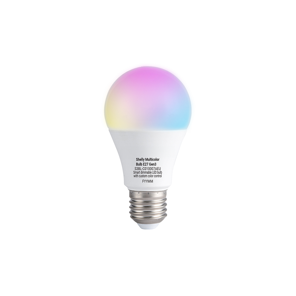 shelly-gen3-multicolor-bulb-led-lampe-e27-dimmbar-rgb image 1
