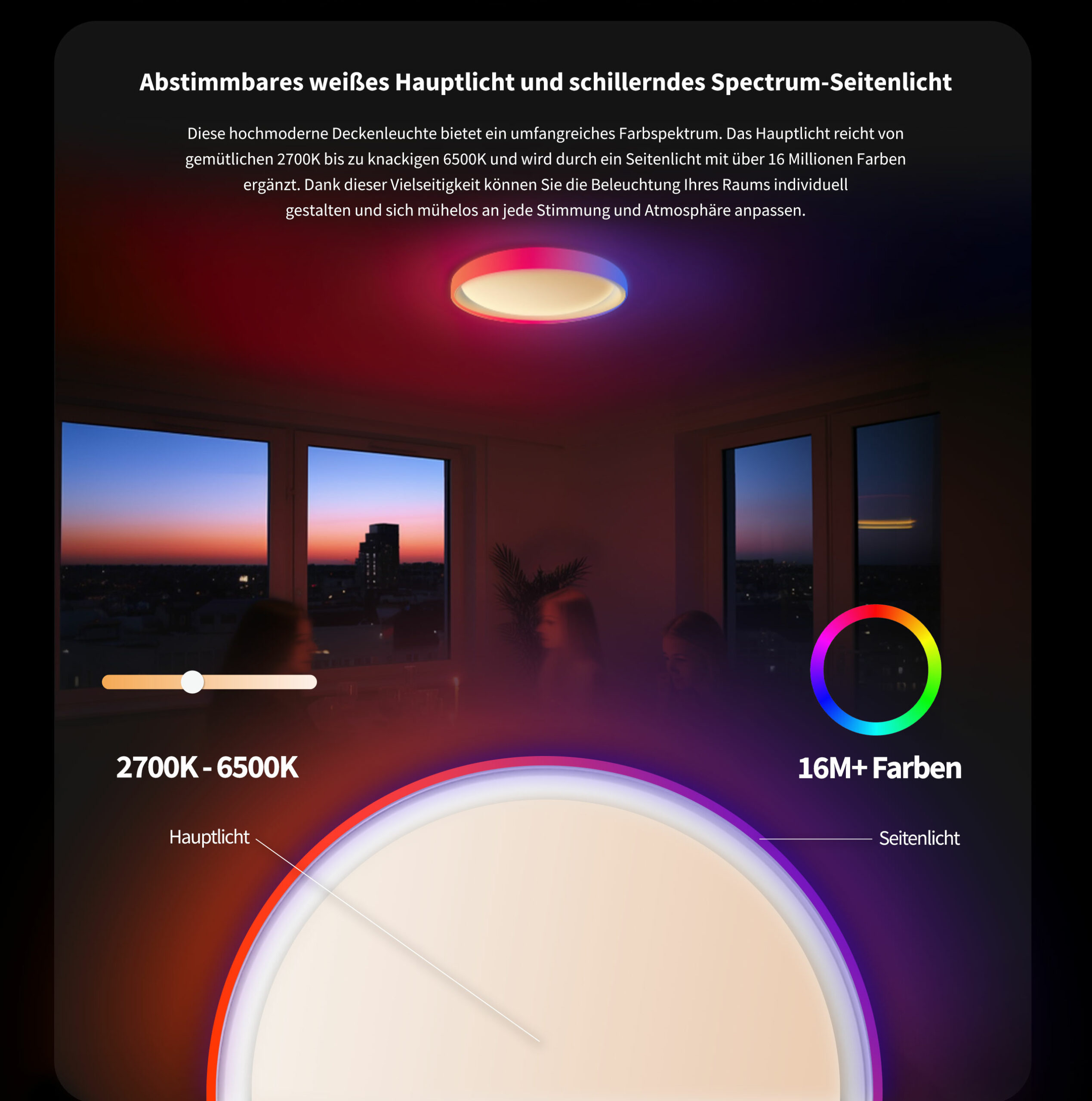 aqara-lighting-t-series-deckenleuchte-t1m-led-dimmbar image 3