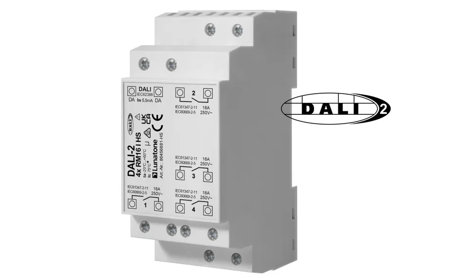 lunatone-dali-2-4xrm16-i-hs-relaismodul-4-kanal-hutschiene image 1