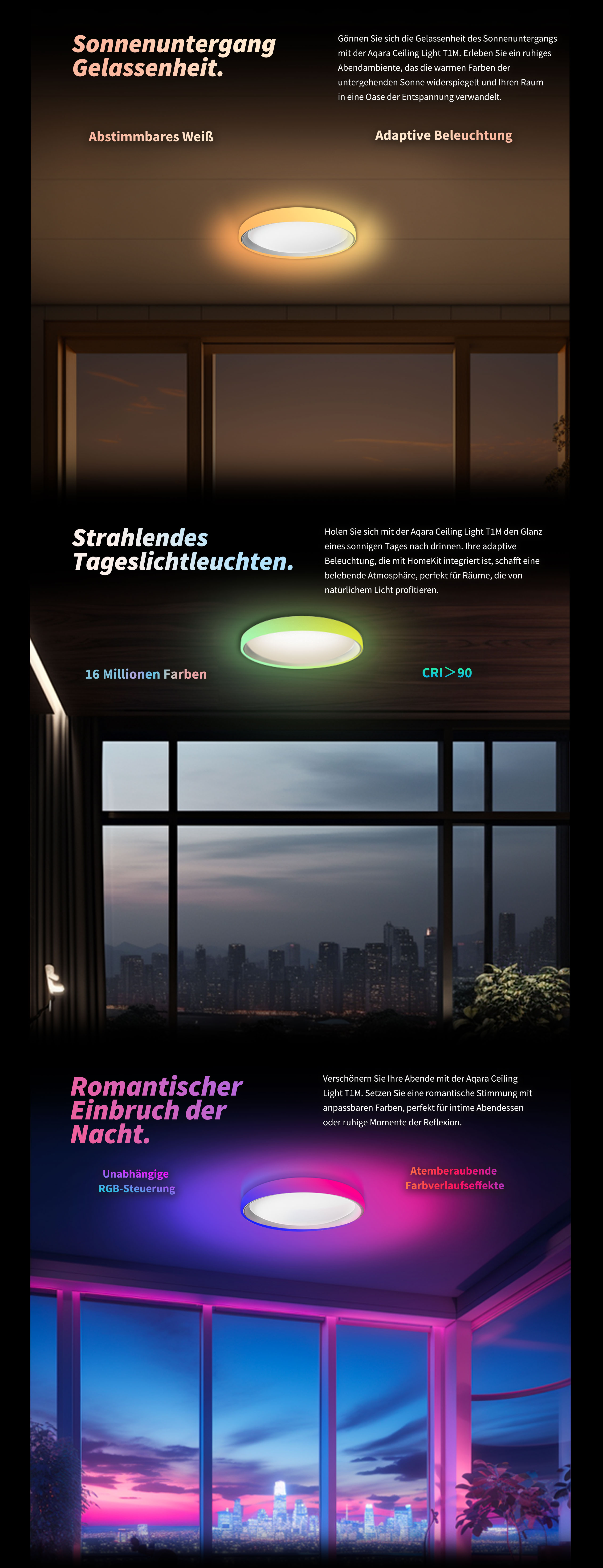 aqara-lighting-t-series-deckenleuchte-t1m-led-dimmbar image 2