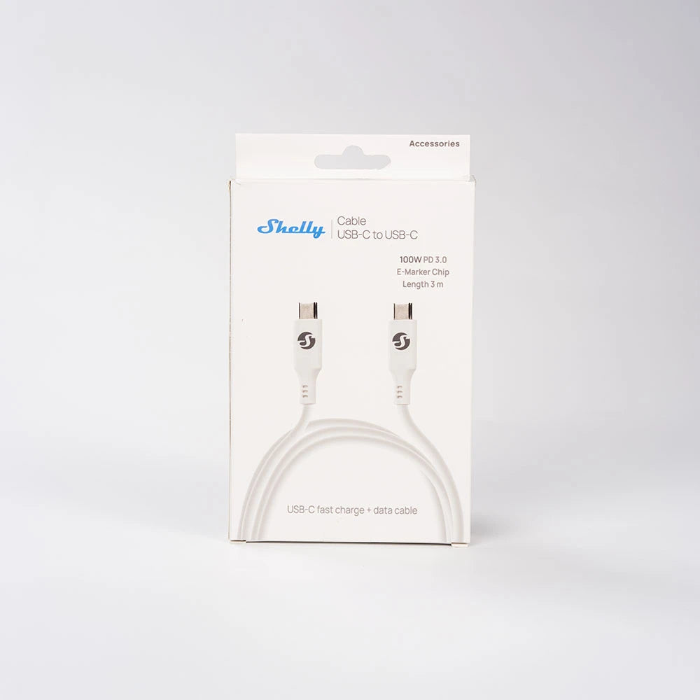 shelly-usb-c-auf-usb-c-kabel-3m-wei-ladekabel image 2