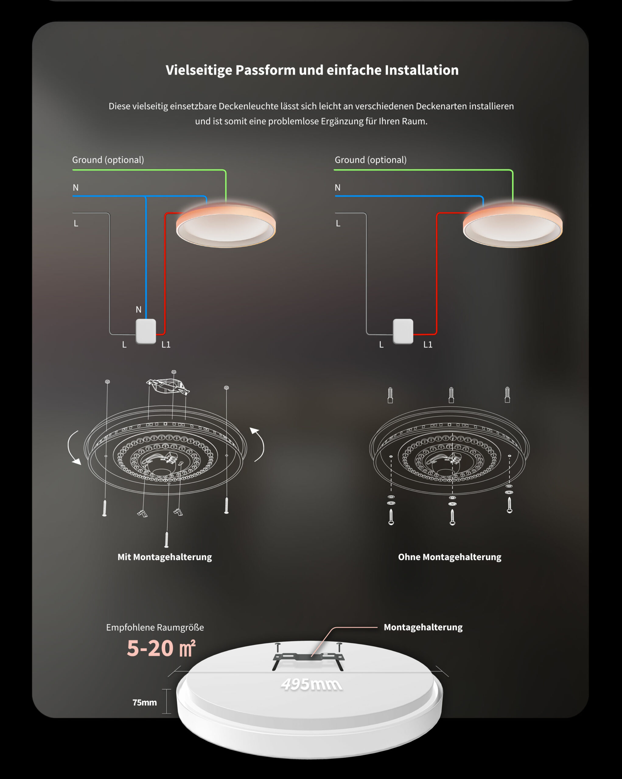 aqara-lighting-t-series-deckenleuchte-t1m-led-dimmbar image 8